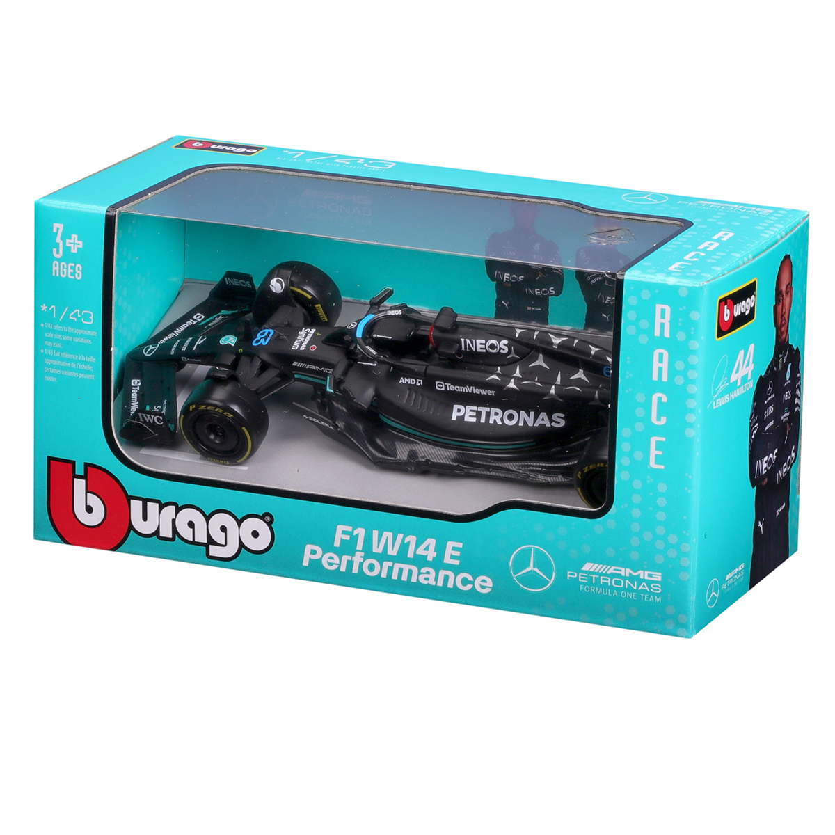 Автомодель Bburago Mercedes-AMG F1 W14 E Performance 2023 1:43 — превʼю 2