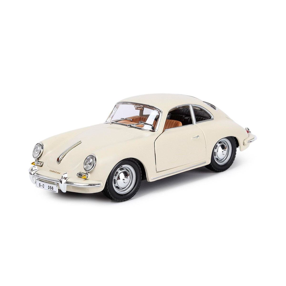 Автомодель Bburago Porsche 356B 1961 1:24 металева червона або слонова кістка — превʼю 9