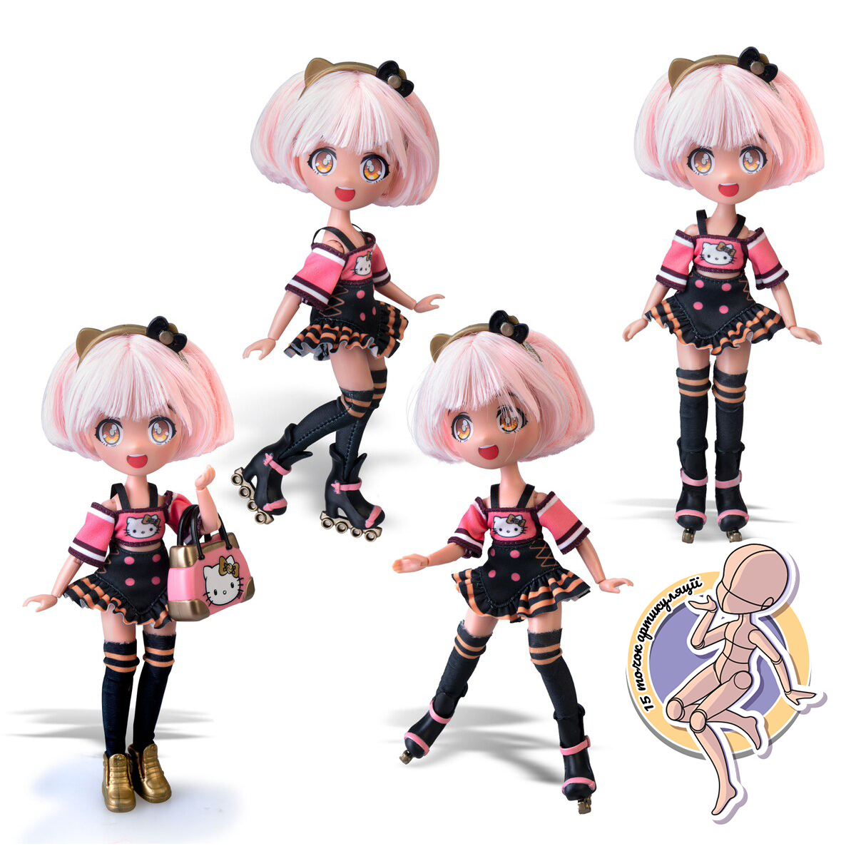 Ігровий набір лялька Hello Kitty Золота Ролер Діва 4SF Manga Dolls 19,5 см — превʼю 4