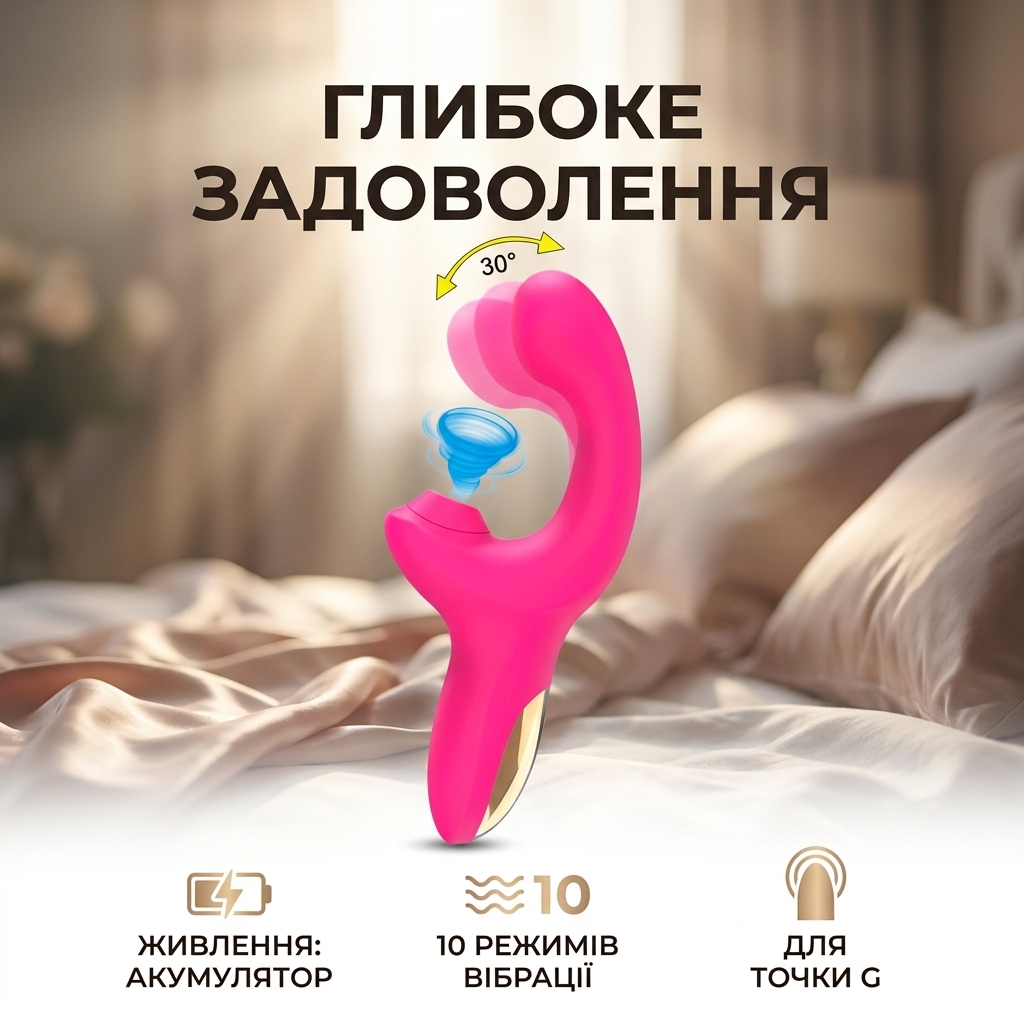 Вібратор для точки G LIVMAN 21,3 см силіконовий Рожевий