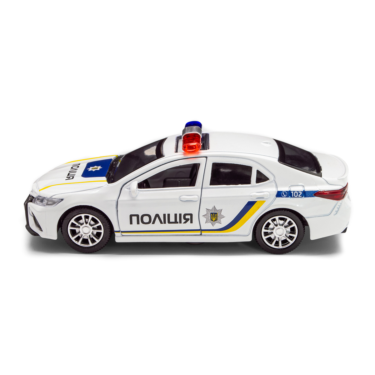 Автомодель Toyota Camry Поліція металева 11,8 см Біла — превʼю 8