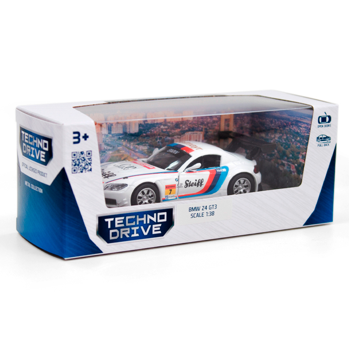Автомодель BMW Z4 GT3 Techno Drive металева Біла — превʼю 4