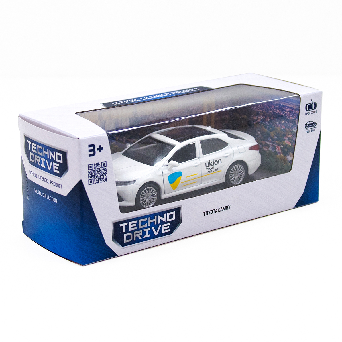 Автомодель TechnoDrive Toyota Camry Uklon металева Біла — превʼю 2