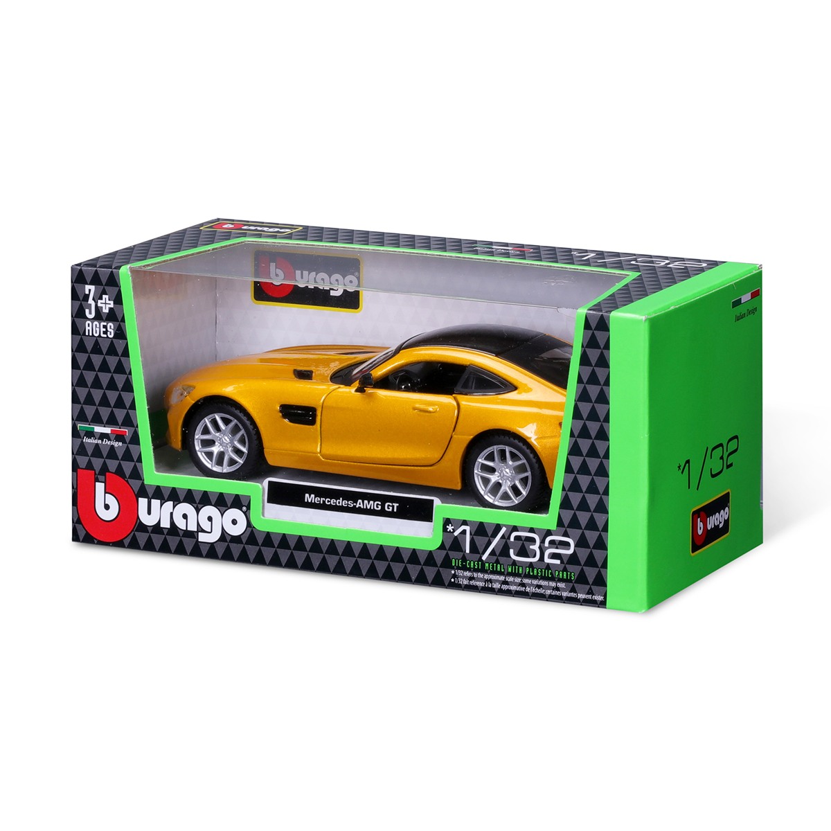 Автомодель Mercedes-AMG GT Bburago 1:32 металева Жовта — превʼю 6