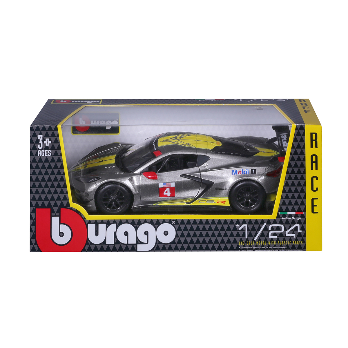Автомодель Bburago Chevrolet Corvette C8.R 1:24 Сіра — превʼю 10