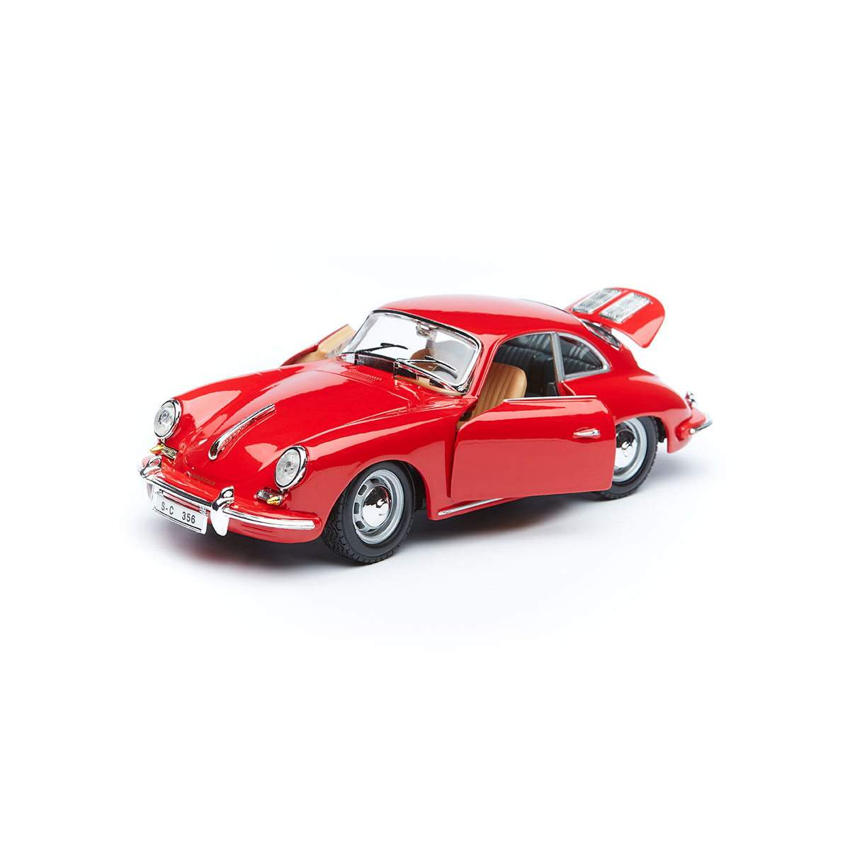 Автомодель Bburago Porsche 356B 1961 1:24 металева червона або слонова кістка — превʼю 4