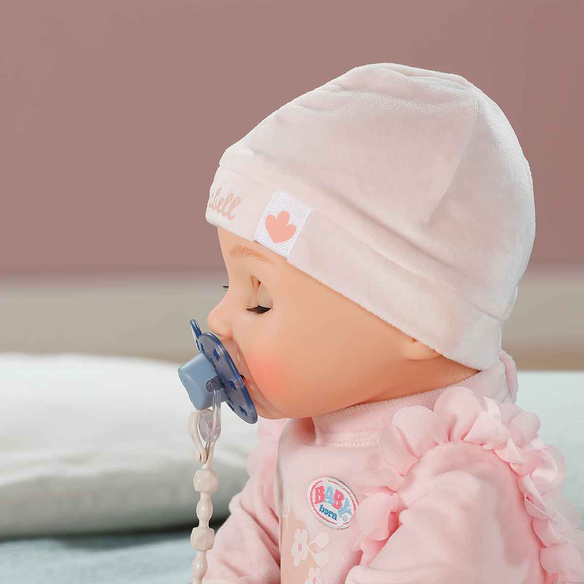 Пустушка для ляльки Baby Born з кліпсою та ланцюжком Блакитна — превʼю 4
