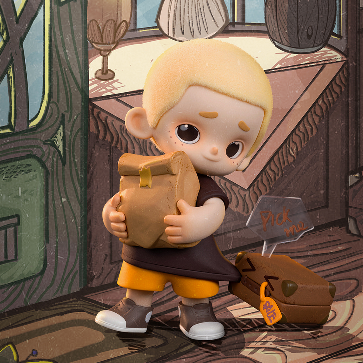 Колекційна фігурка 52Toys NOOK Вінтажна крамниця — Nook та Jiumu — 9 см — превʼю 11