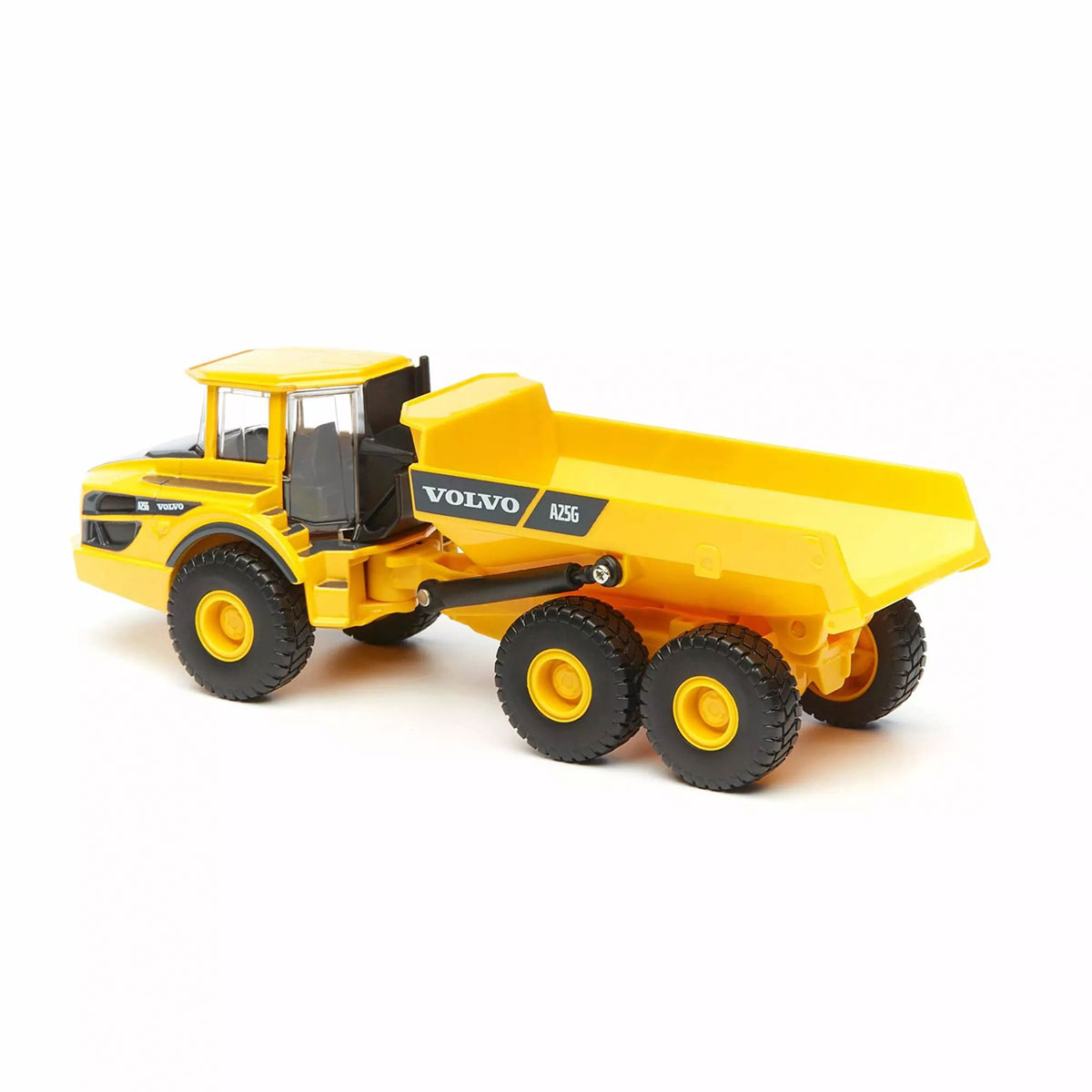 Автомодель Bburago Volvo A25G самоскид 1:50 металева жовто-чорна — превʼю 6