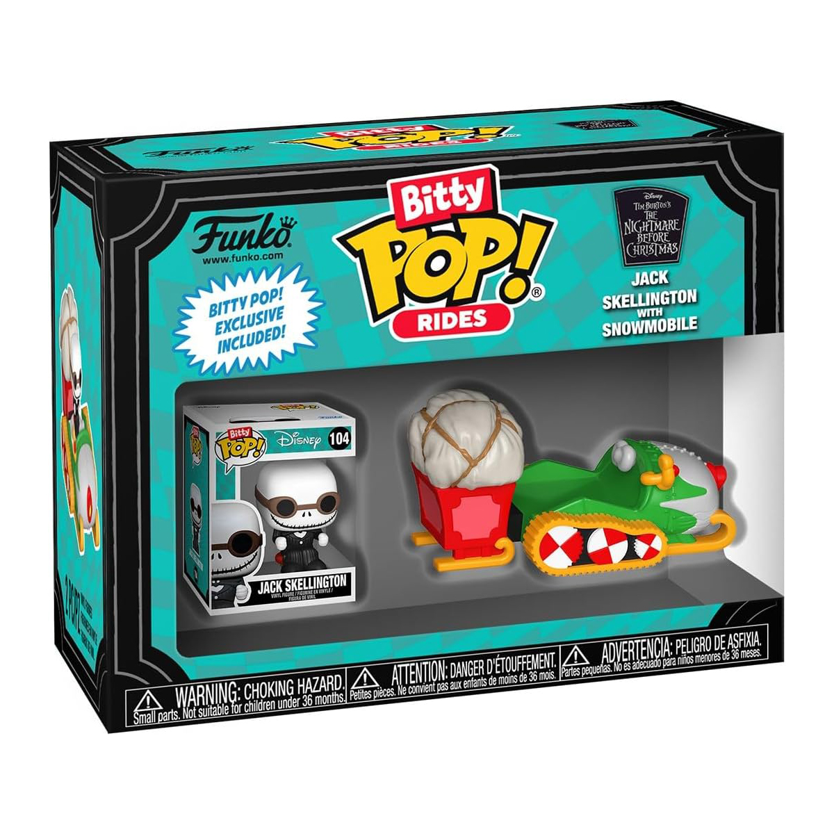 Фігурка Funko Bitty Pop! Ride — Джек Скеллінгтон (Jack Skellington) та снігохід — превʼю 1