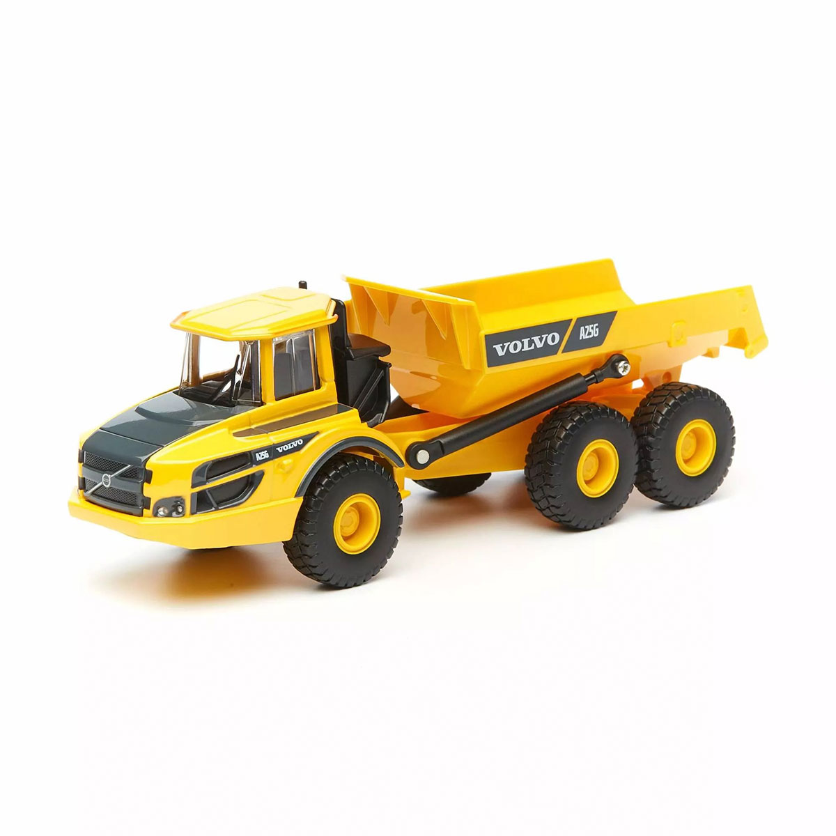 Автомодель Bburago Volvo A25G самоскид 1:50 металева жовто-чорна — превʼю 1