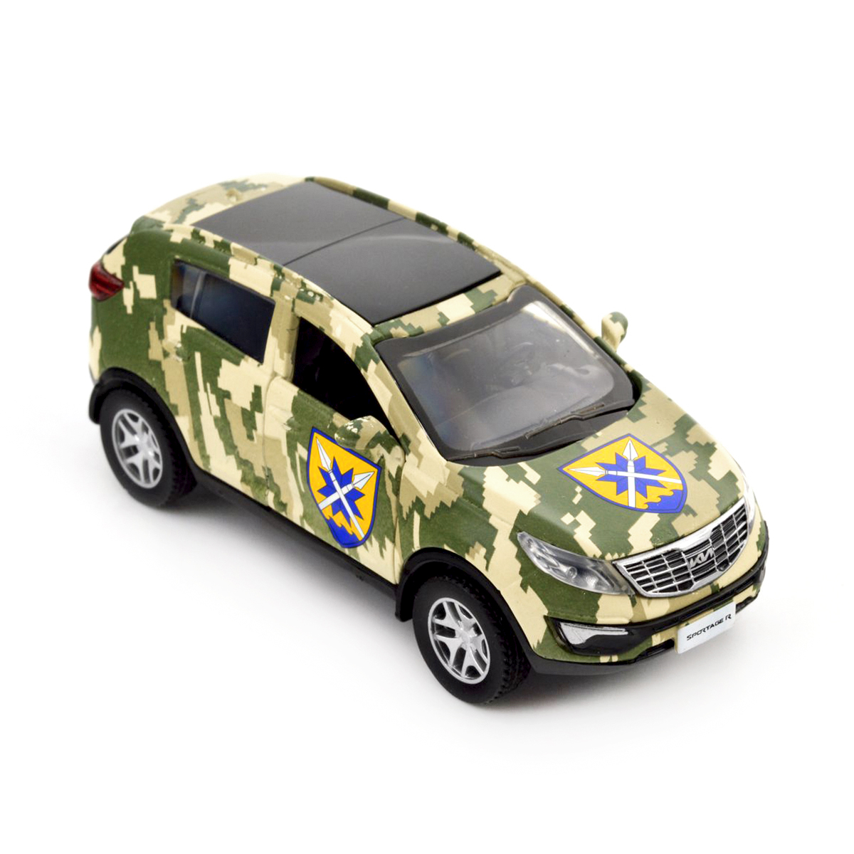 Автомодель Kia Sportage R 56 ОМПБр Шеврони Героїв металева 1:39 — превʼю 14