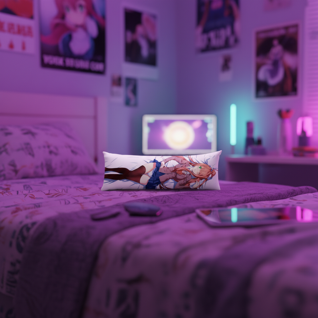 Подушка дакімакура Моніка Monika Літературний клуб Докі Докі Doki Doki Literature Club 13х34 см — превʼю 4