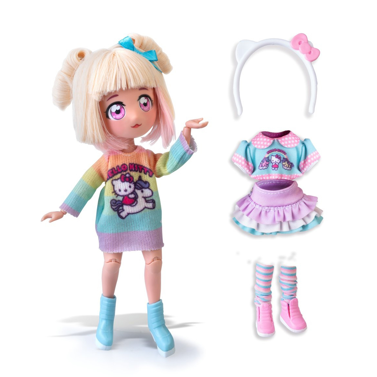 Ігровий набір лялька 4SF Manga Dolls Hello Kitty Стильна Цукерочка-єдиноріг — превʼю 2