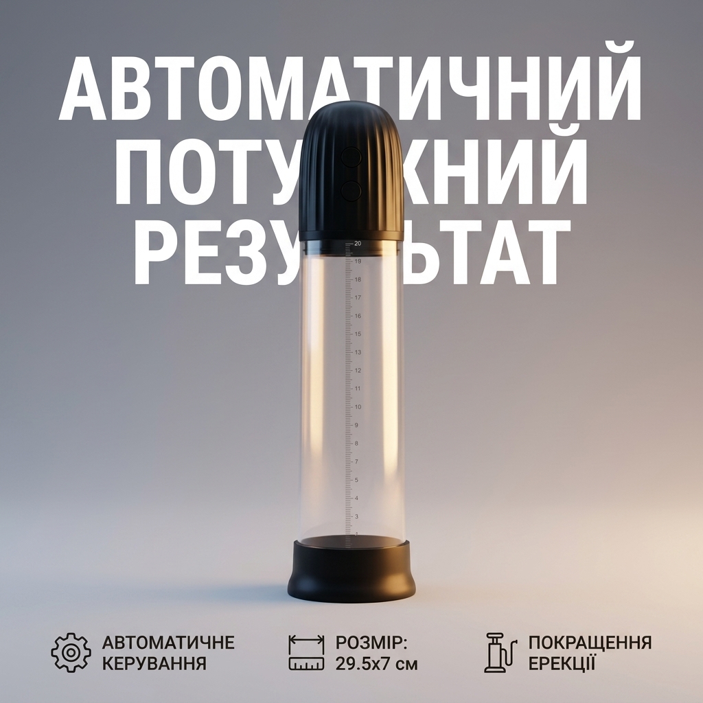 Вакуумний насос для члена автоматичний Rebel Power Pump 29.5x7 см Чорний