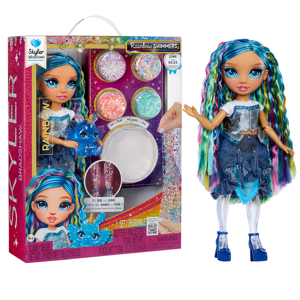 Ігровий набір з лялькою Rainbow High серії Rainbow Shimmers Скайлер Блакитний