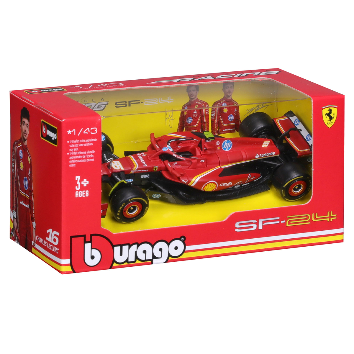 Автомодель Ferrari SF-24 Racing Bburago 1:43 Червона — превʼю 3