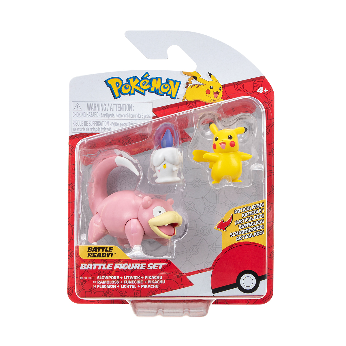 Набір ігрових фігурок Pokemon Пікачу-Літвік-Слоупок 3 шт