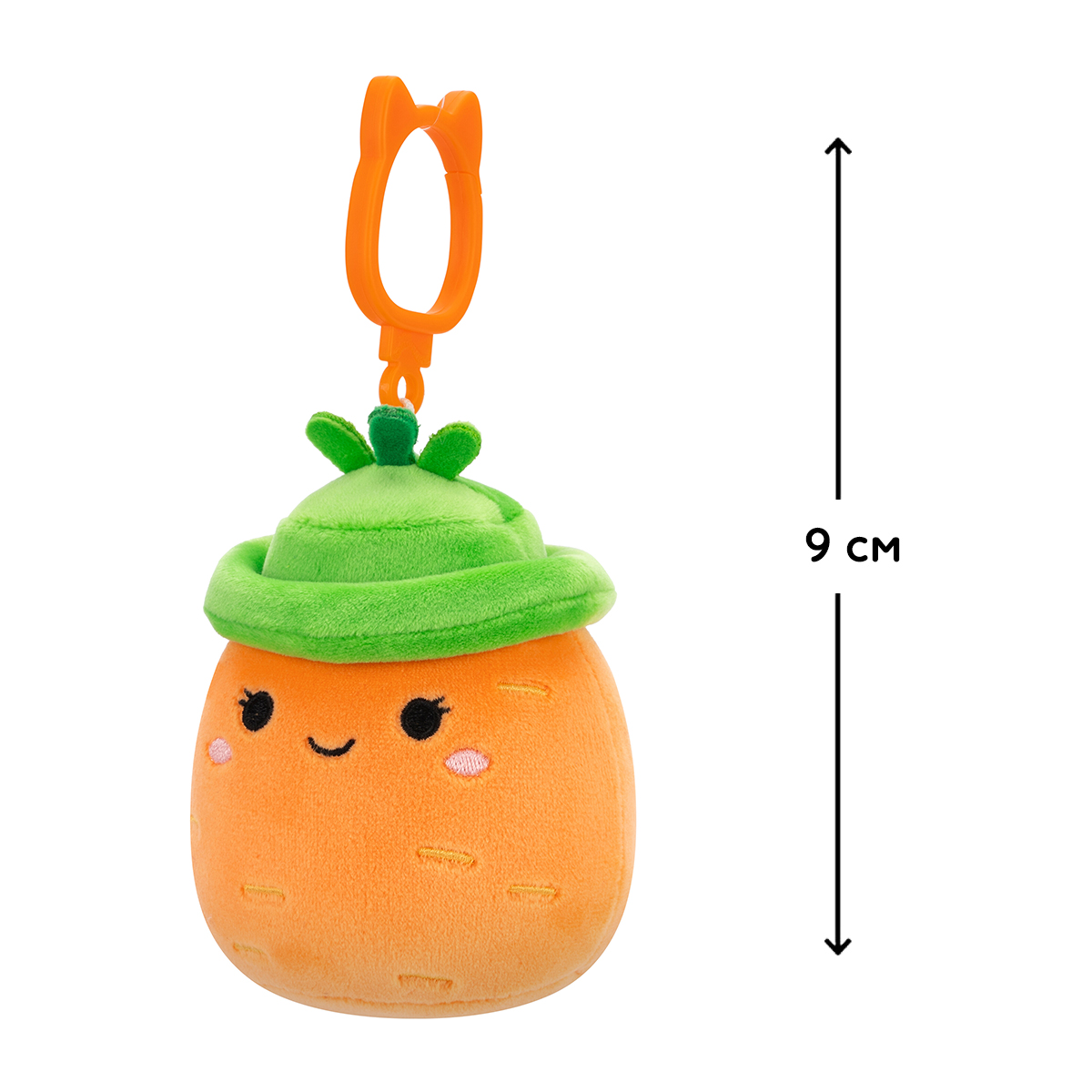 М'яка іграшка Squishmallows – Морквинка Кароліна (Carolina) – на кліпсі — превʼю 2