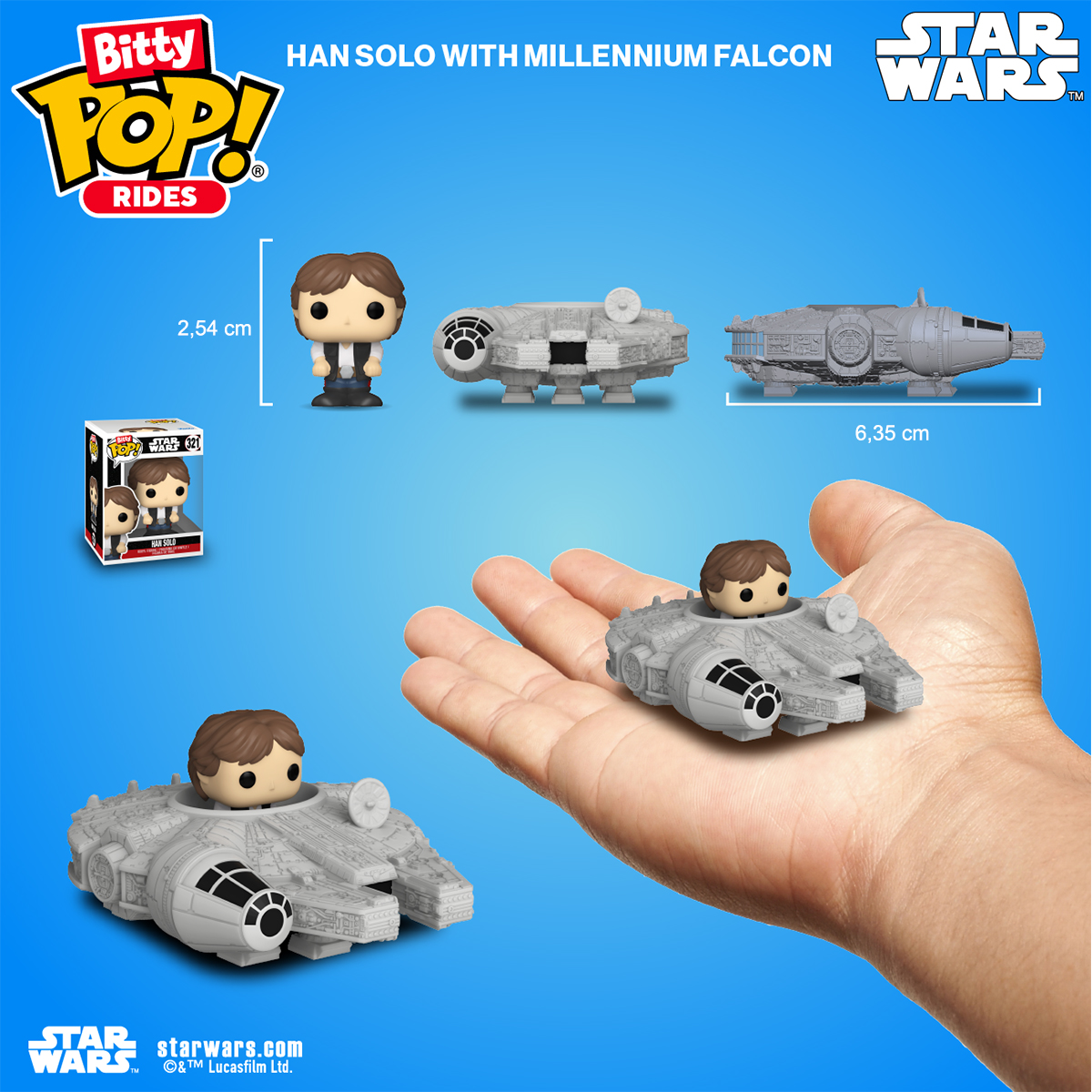 Фігурка Funko Bitty Pop Ride — Хан Соло та Тисячолітній сокіл (Han Solo & Millennium Falcon) — превʼю 3
