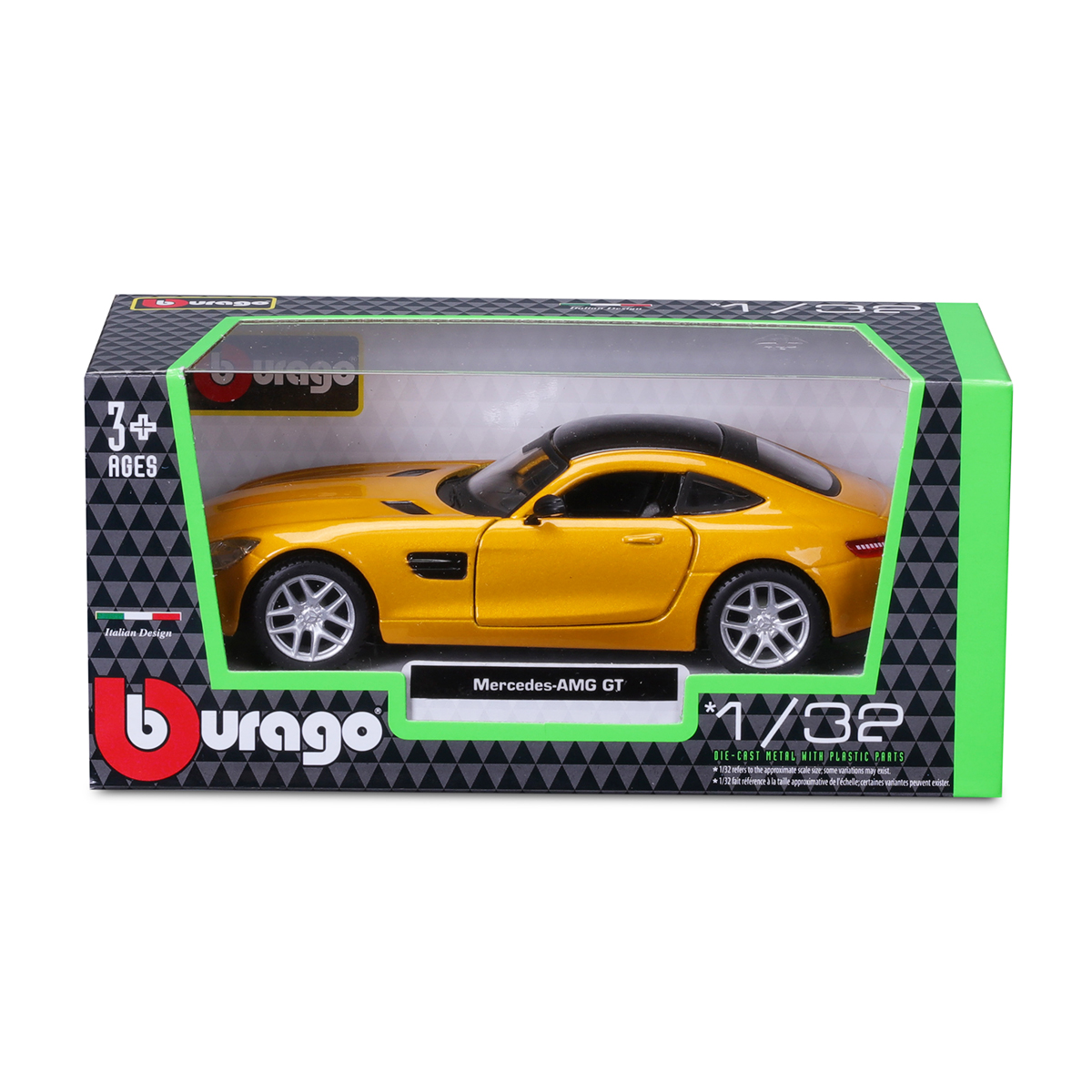Автомодель Mercedes-AMG GT Bburago 1:32 металева Жовта — превʼю 7
