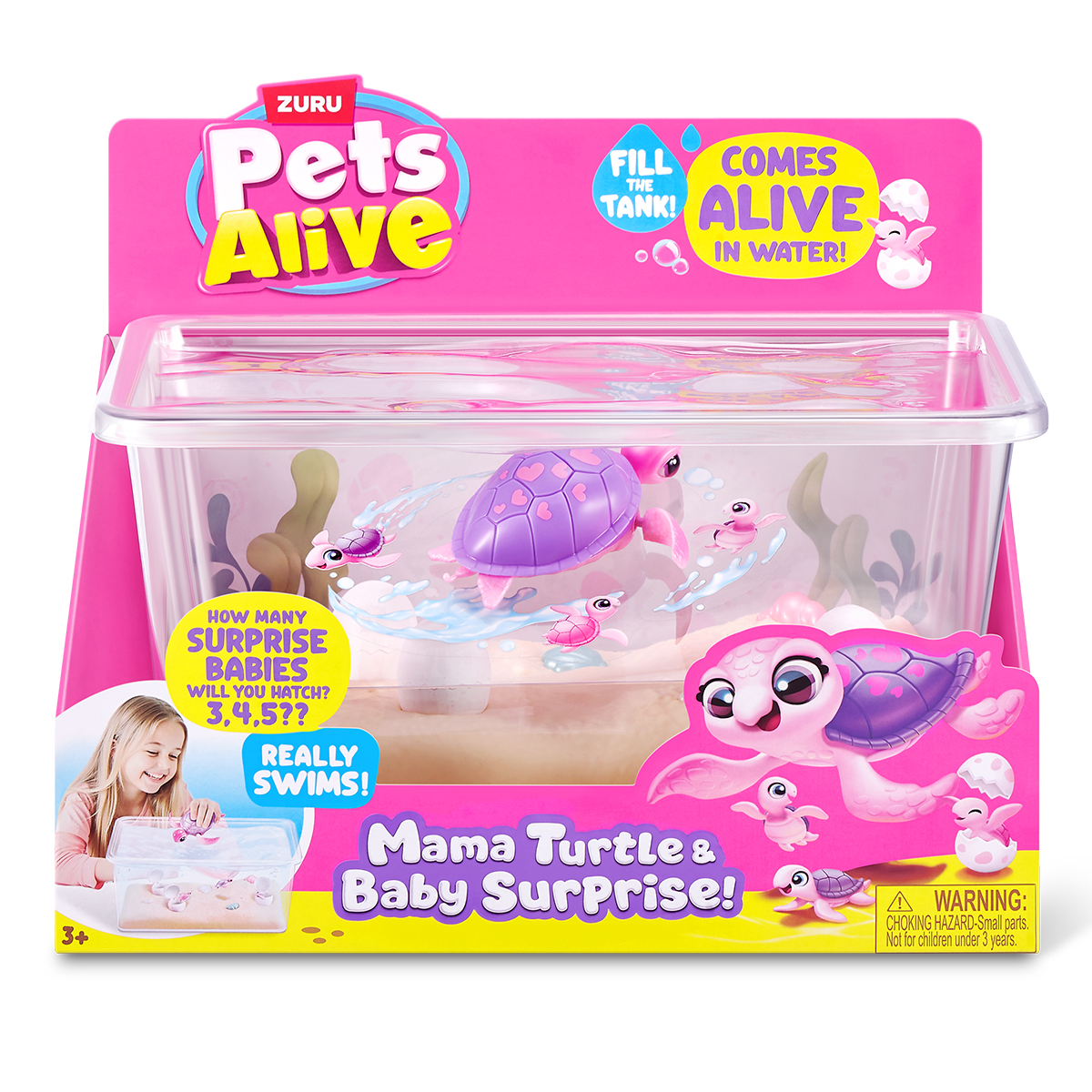 Інтерактивний ігровий набір Pets Alive Мама черепаха з сюрпризом у воді — превʼю 1