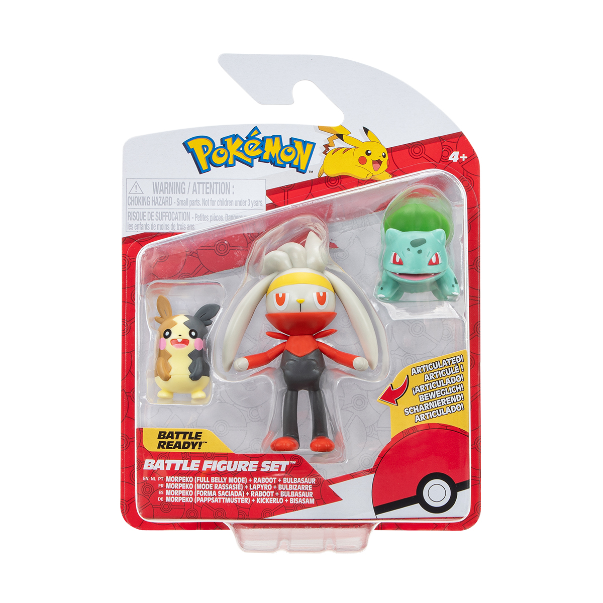Набір ігрових фігурок Pokemon W18 Морпеко Бульбазавр Рабут 3 шт — превʼю 1