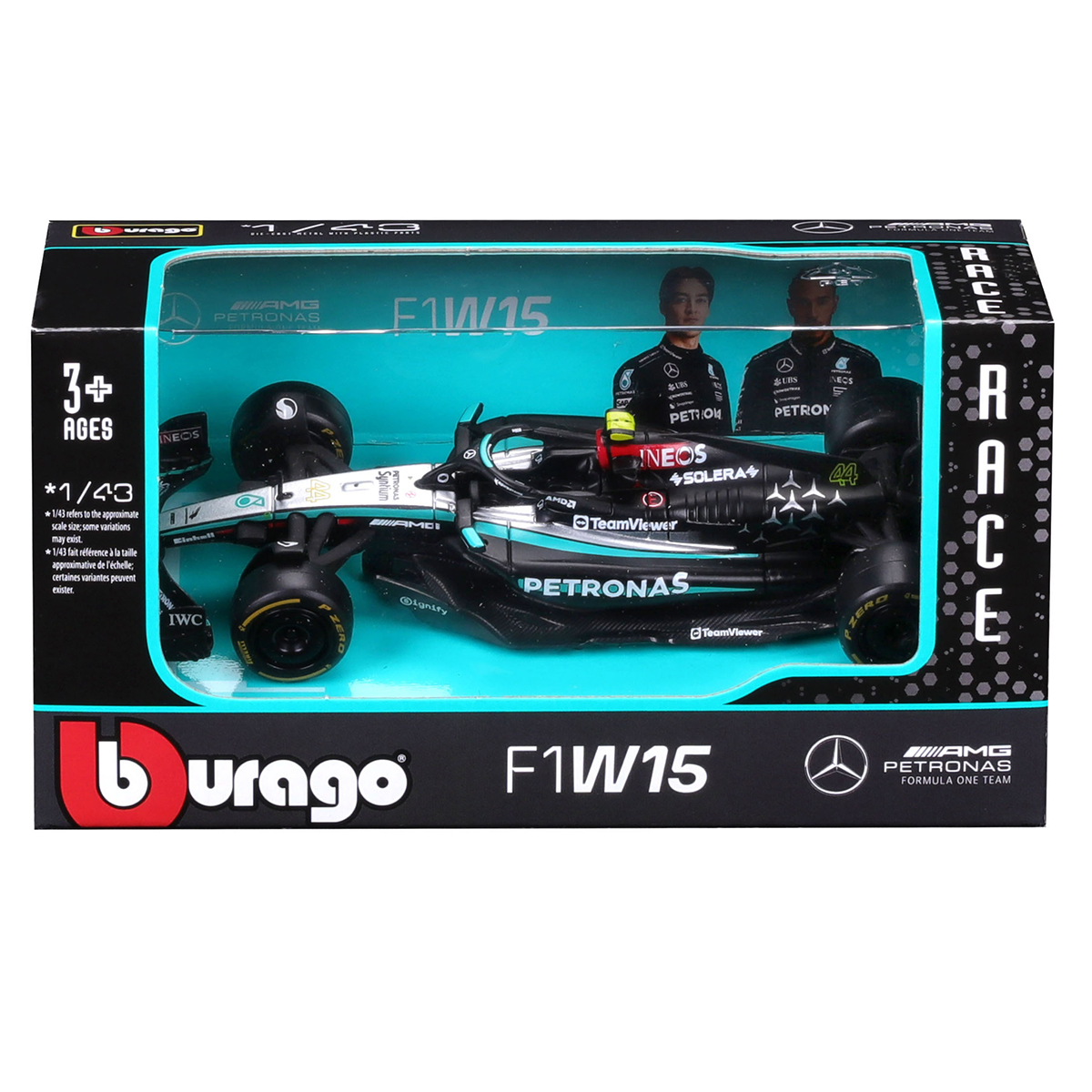 Колекційна модель Bburago Mercedes-AMG F1 W15 Performance 2024 1:43 — превʼю 8
