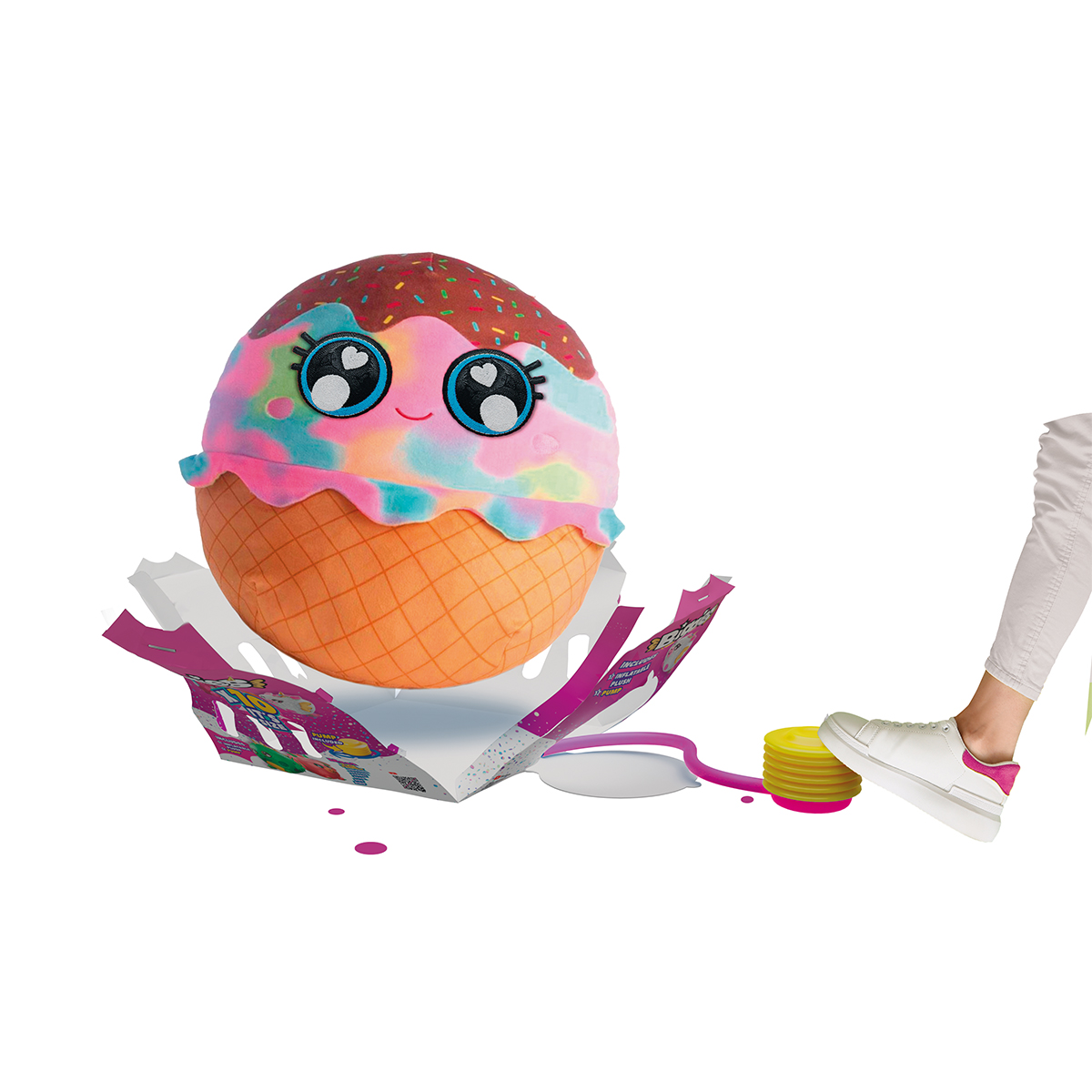 Надувна іграшка Little Foodies Морозиво Biggies 22 cm з насосом у комплекті — превʼю 4