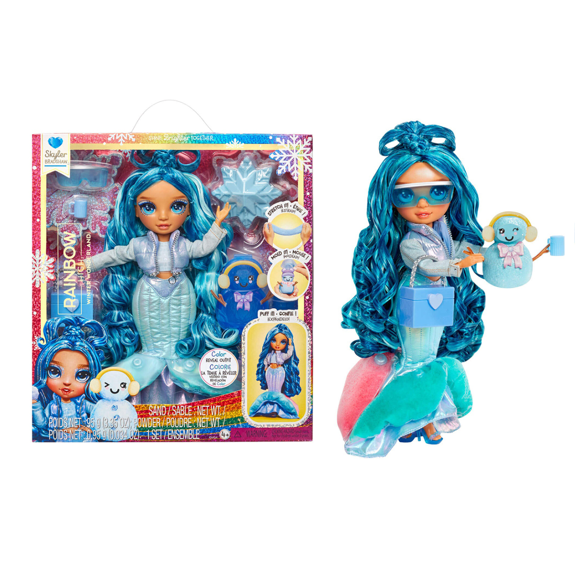 Лялька Rainbow High Winter Wonderland Скайлер 28 см з кінетичним піском