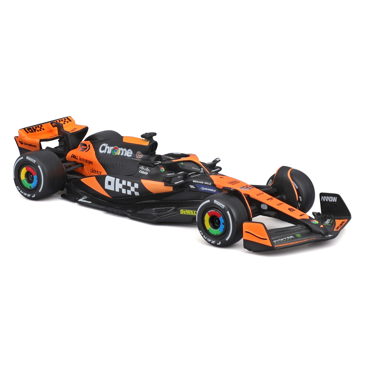 Автомодель Bburago McLaren F1 MCL38 2024 Чорно-помаранчева 1:43 — превʼю 6
