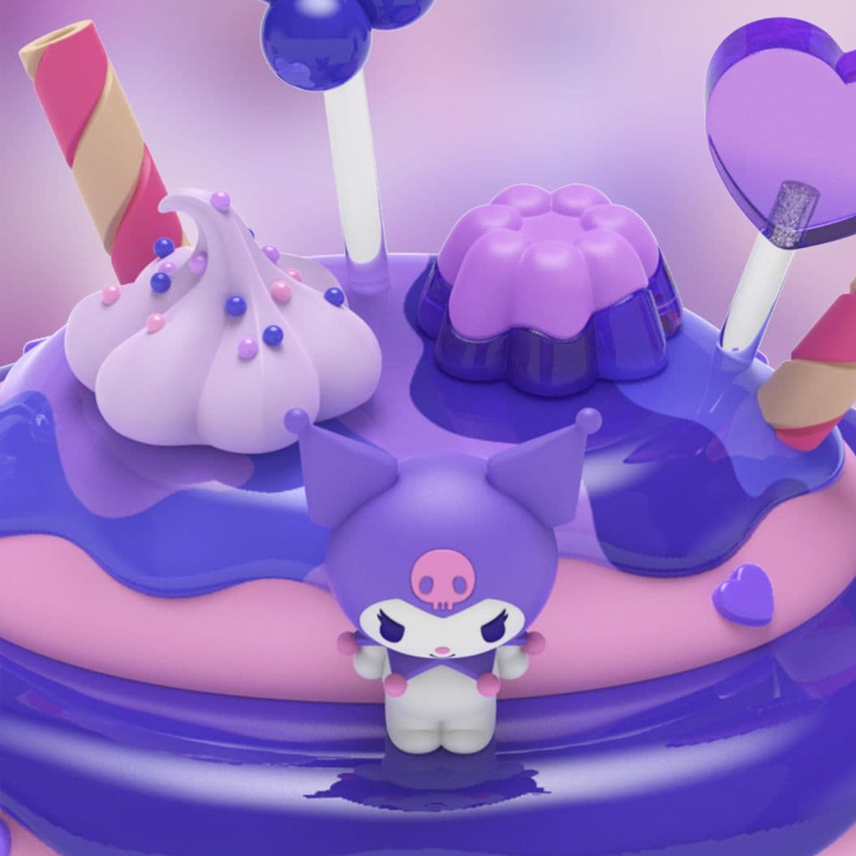 Колекційна фігурка Mighty Jaxx Kandyland Sanrio Куромі 12 см Фіолетовий — превʼю 5