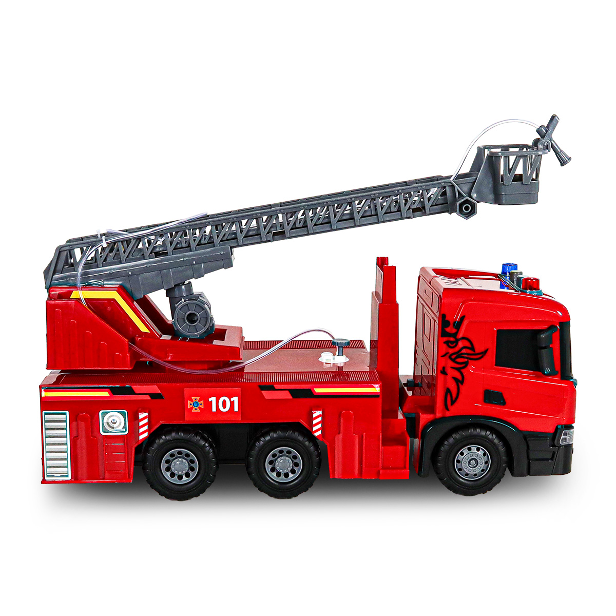 Пожежна машина Techno Drive Super Big Truck Scania 51,5 см зі світлом та звуком — превʼю 10