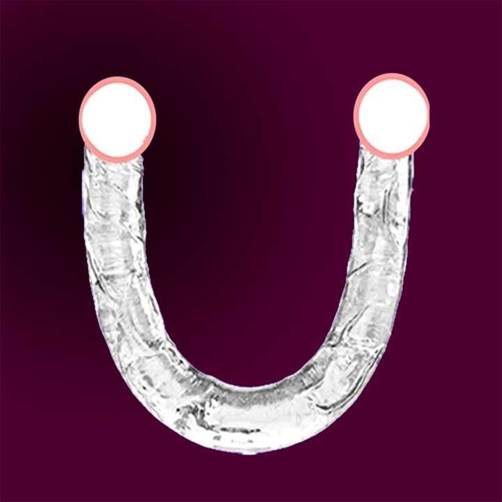 Фаллоімітатор подвійний гнучкий реалістичний "Double Dong" 31,5 см Прозорий