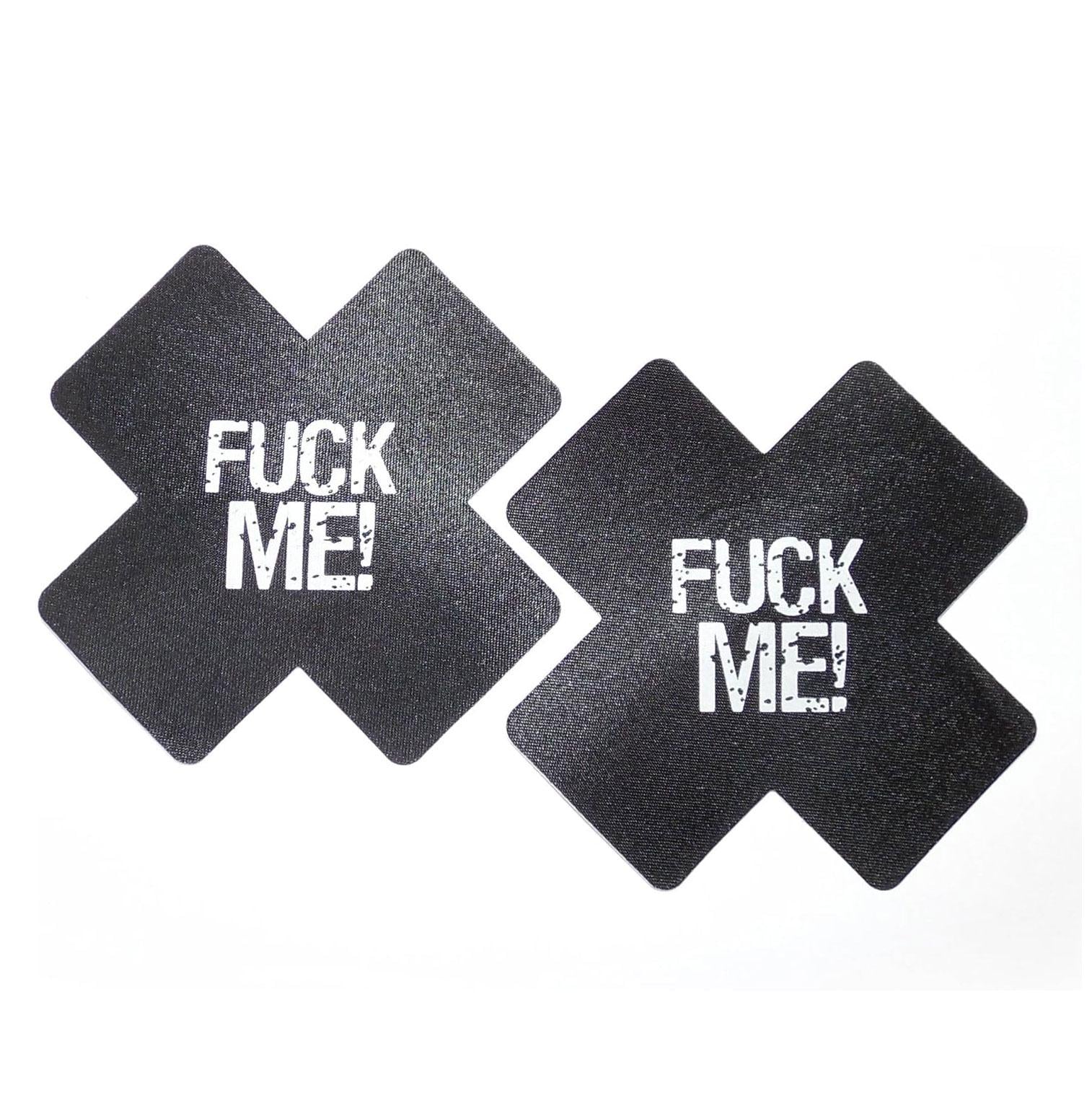 Вінілові наклейки на соски з принтом 'Fuck Me!' One size Чорний