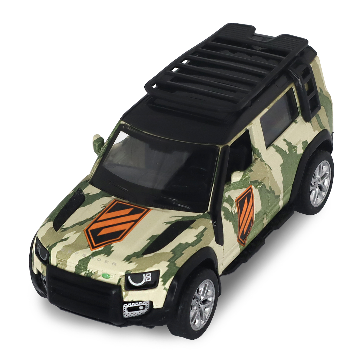 Автомодель TechnoDrive Land Rover Defender 110 3 ОШБр серії Шеврони Героїв 1:43 — превʼю 1
