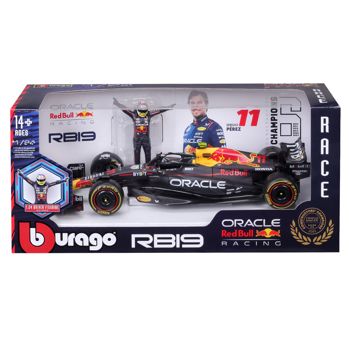 Автомодель Bburago Red Bull Racing RB19 з фігуркою 1:24 Чорна — превʼю 4