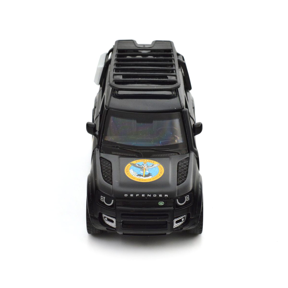 Колекційна автомодель TechnoDrive Land Rover Defender 110 ГУР МО Шеврони Героїв 1:43 — превʼю 15