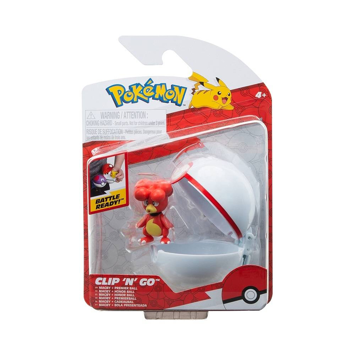 Ігровий набір Pokemon W15 Магбі з покеболом Jazwares 5 см фігурка Червоний