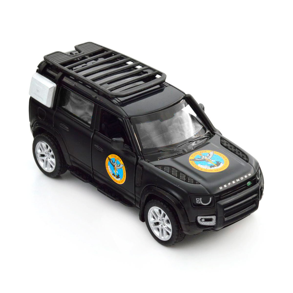 Колекційна автомодель TechnoDrive Land Rover Defender 110 ГУР МО Шеврони Героїв 1:43 — превʼю 14