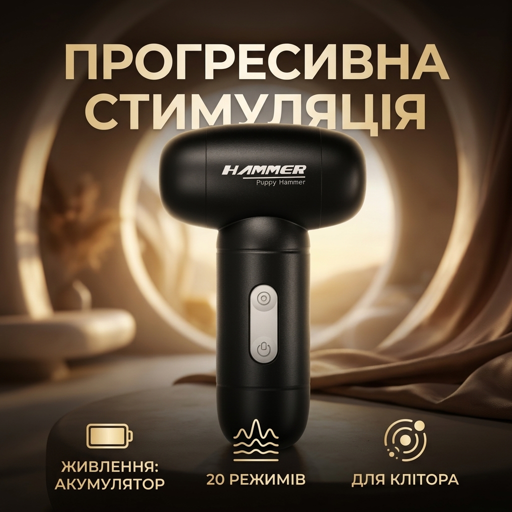 Вібратор вакуумний кліторальний LILO Puppy Hammer 3-в-1 8.6x3.9 см Чорний