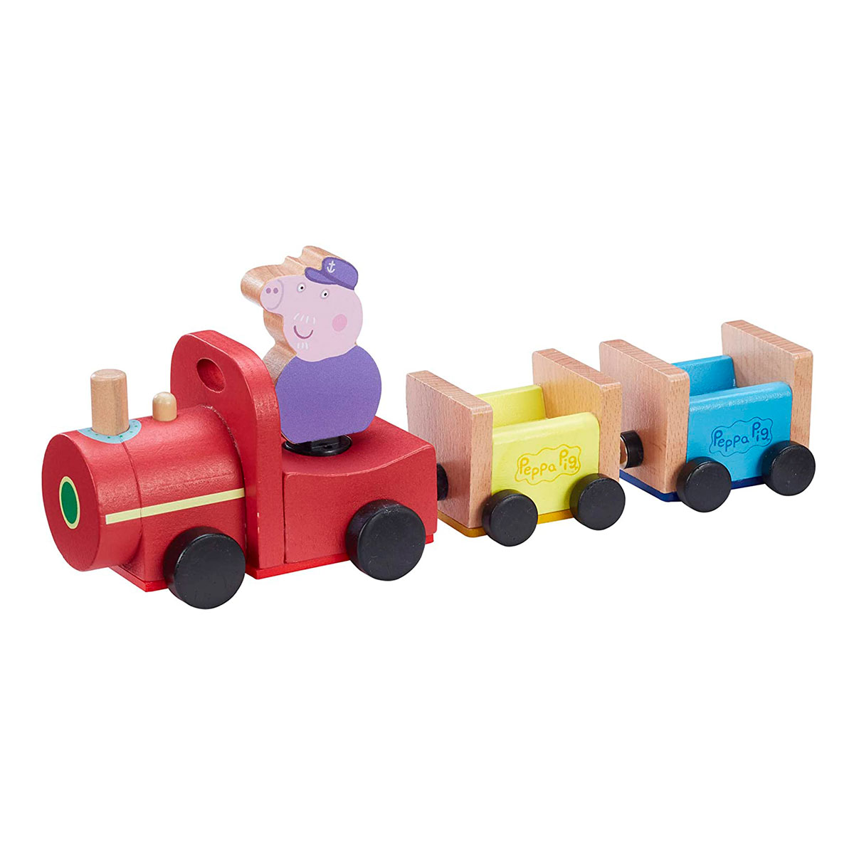 Дерев'яний ігровий набір Паровозик дідуся Пеппи Peppa Pig 27,5x8x10 см Різнокольоровий