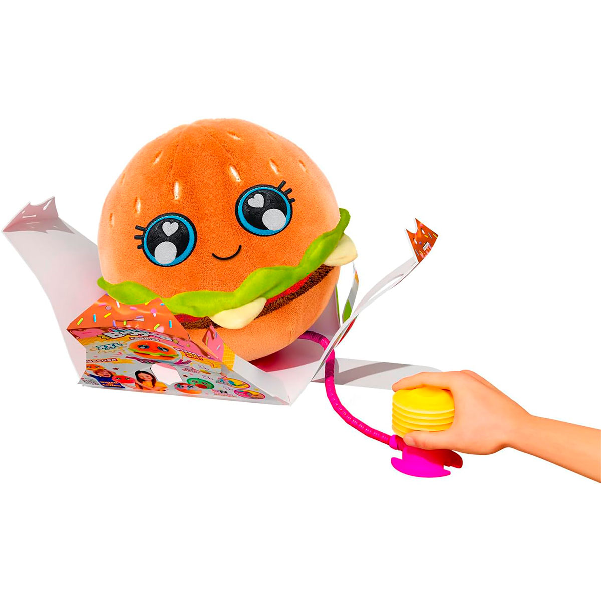 Ігрова надувна іграшка Biggies Little Foodies Бургер 22 см з насосом — превʼю 4