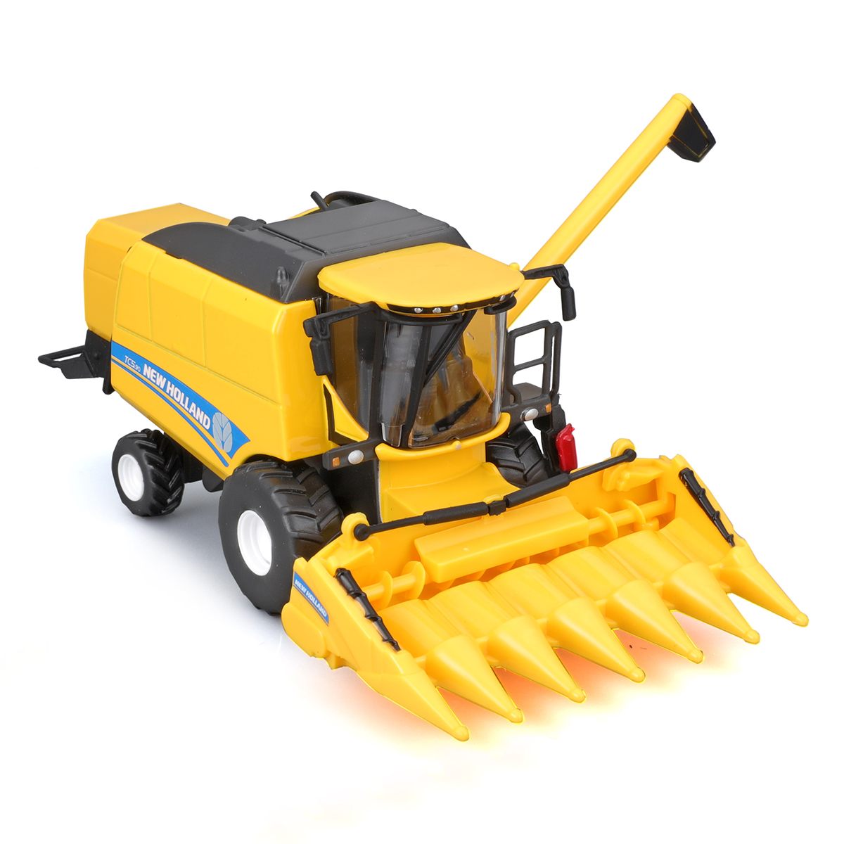 Автомодель Bburago New Holland TC5.90 зернозбиральний комбайн з жаткою 18 см Жовто-чорний — превʼю 5