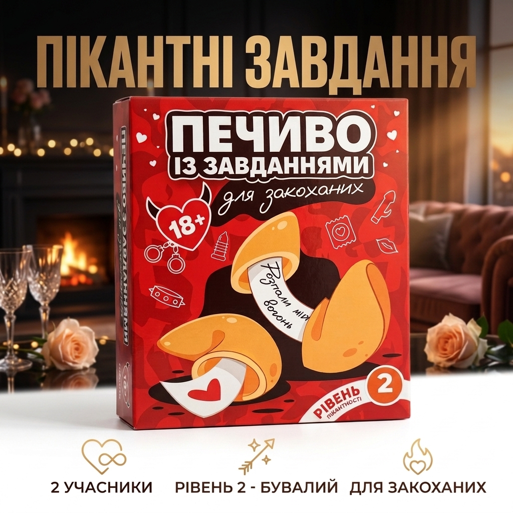 Печиво з завданнями для закоханих Ванільне Рівень 2 для Бувалих