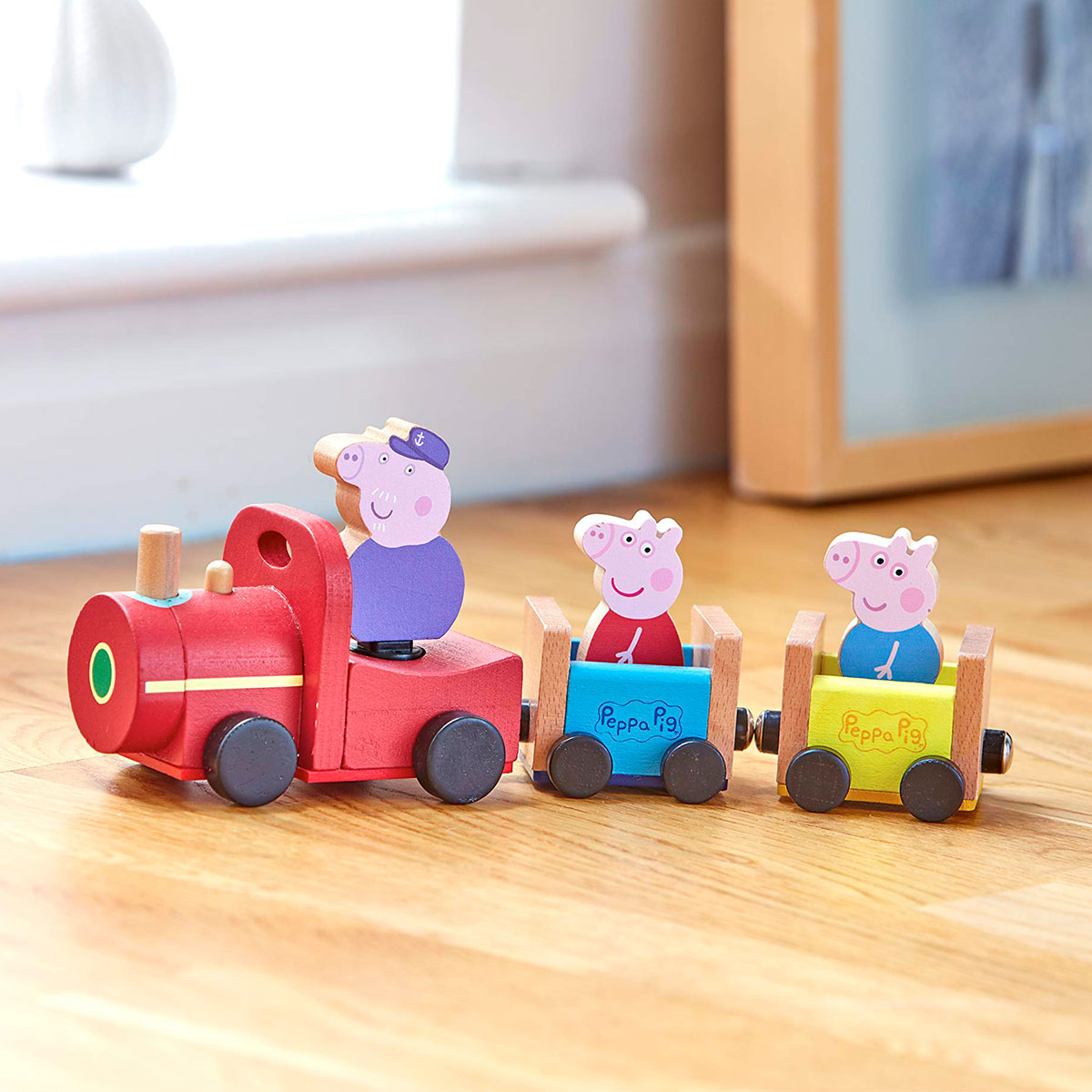 Дерев'яний ігровий набір Паровозик дідуся Пеппи Peppa Pig 27,5x8x10 см Різнокольоровий — превʼю 3