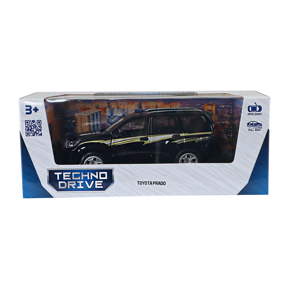 Автомодель Toyota Prado Techno Drive 1:40 металева Чорна — превʼю 5