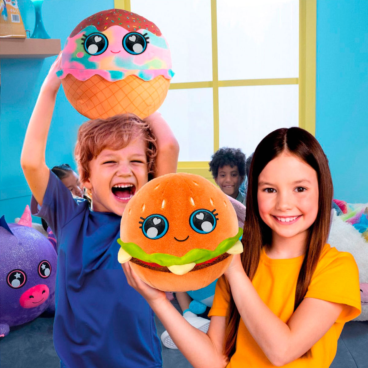Ігрова надувна іграшка Biggies Little Foodies Бургер 22 см з насосом — превʼю 6