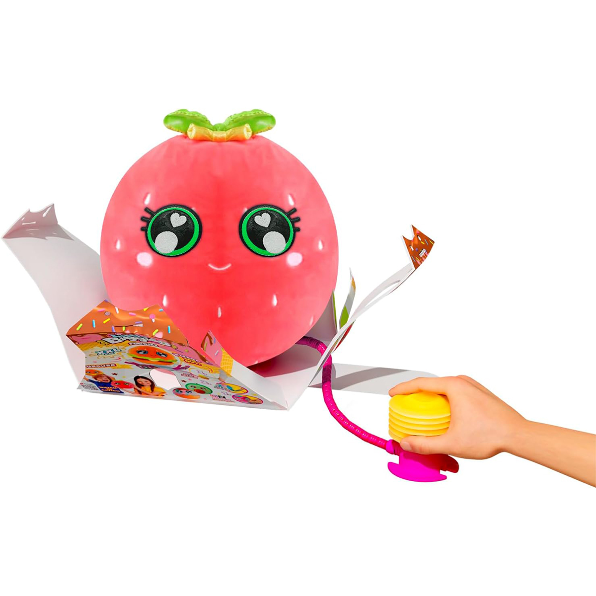 Надувна іграшка-сюрприз Biggies Little Foodies серії Полуниця 22 см Червона — превʼю 4