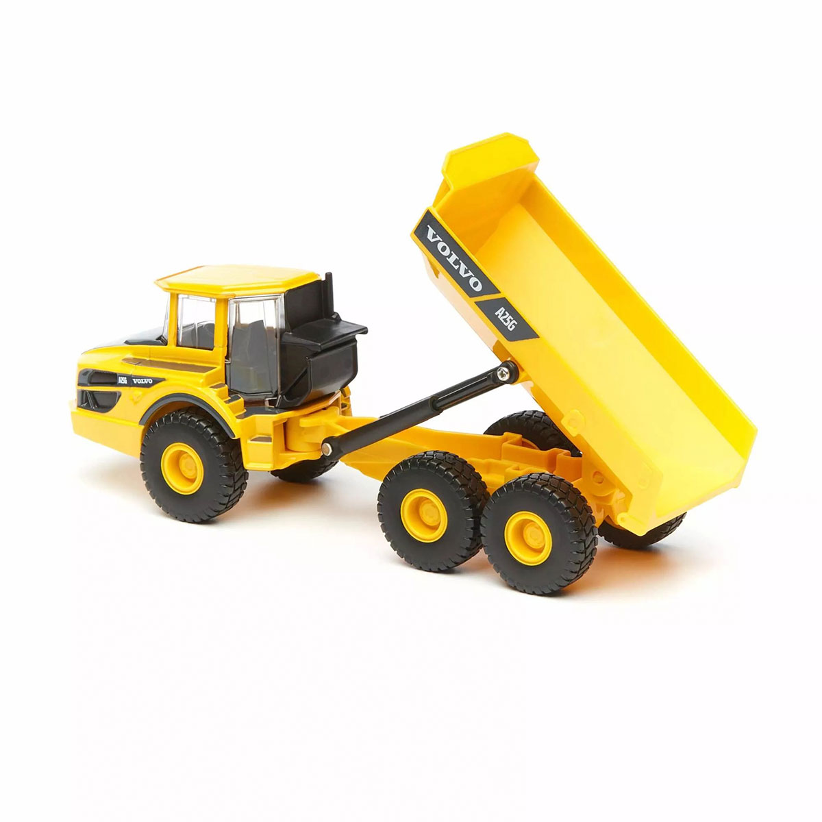 Автомодель Bburago Volvo A25G самоскид 1:50 металева жовто-чорна — превʼю 7